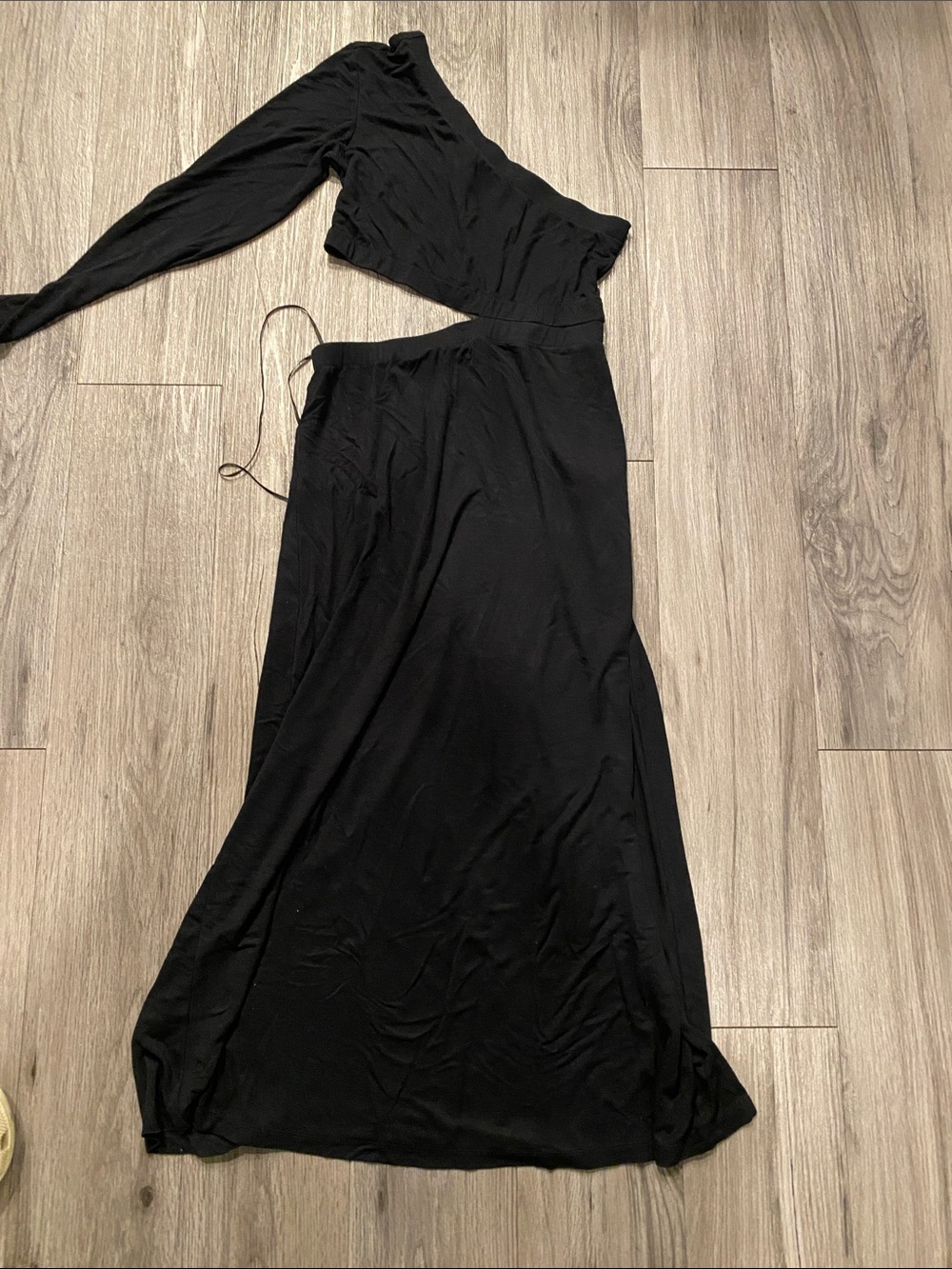 All saints One-Shoulder Cut-Out Maxi Skirt - Black - Picture 2 of 3